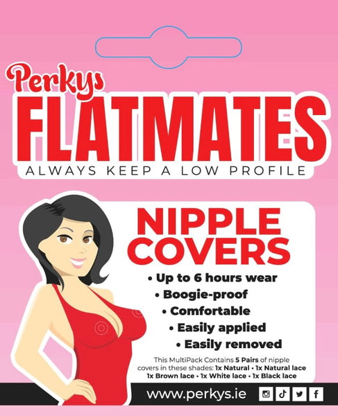 Flat Mates Nipple Covers 5pk Assorted Colours